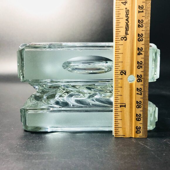 Vintage 60s Neodymium Glass Ashtray: Reversible Catch All Bowl - MCM Collectible - Picture 10 of 10